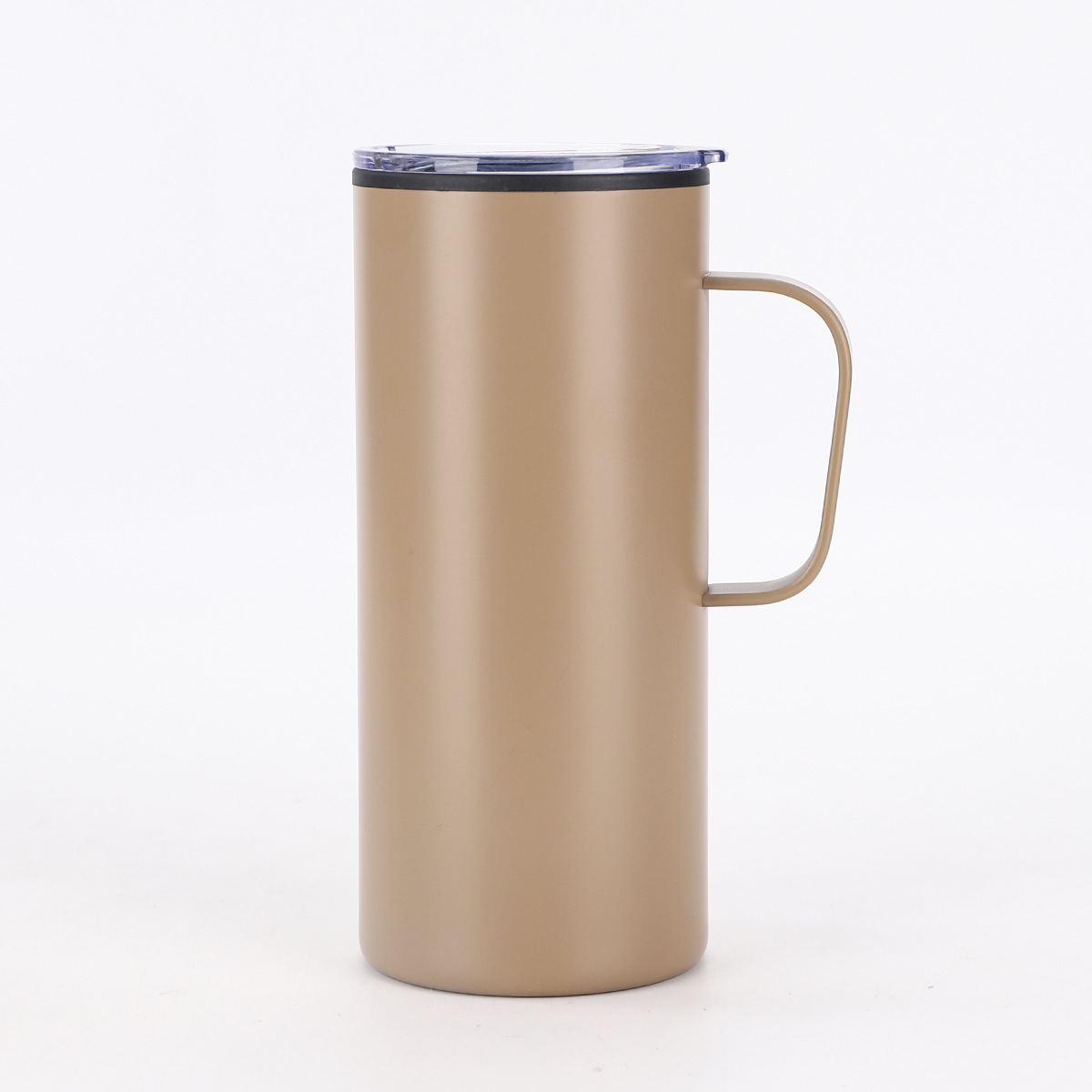 Inventario de 24oz taza de plástico de gran capacidad con mango taza de agua portátil al aire libre taza de café de oficina con tapa creativa