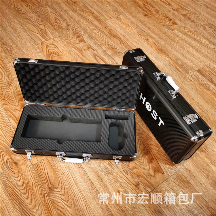 常州铝箱产业带出售黑色条纹键盘仪器设备防震包装工具箱印刷logo