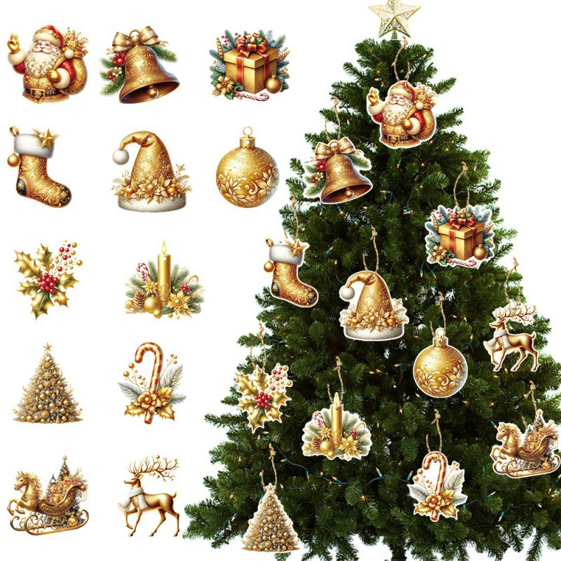 Nueva etiqueta de decoración de fiesta de Navidad de Amazon, colgante de decoración de árbol de Navidad, colgante de regalo de año nuevo