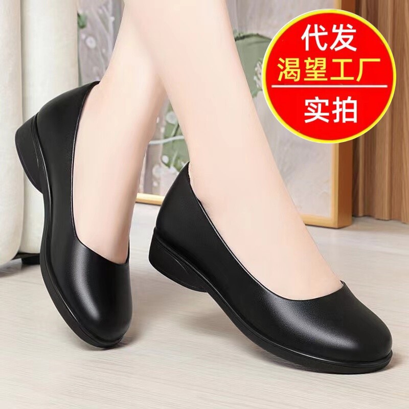 2026 Spring New Hotel-Style Women's Leather Shoes, Formal Shoes, Soft Leather, Soft Sole, Wedge Work Shoes for Women 2026 Spring New Hotel-Style Women's Leather Shoes, Formal Shoes, Soft Leather, Soft Sole, Wedge Work Shoes for Women