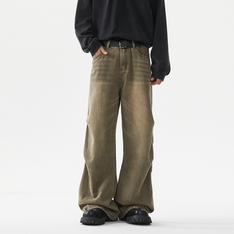 INTFEDAY 24 Fall/Winter Quality Men's Jeans American Style cleanfit Live Micro La Loose Pants