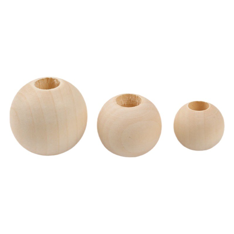 Cuentas de madera grandes de 6-50 mm, cuentas redondas de loto, sueltas, hechas a mano, accesorios de joyería DIY, venta al por mayor