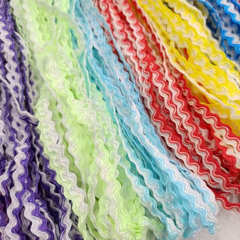 Spot bicolor en forma de S ondulado correas 5mm polipropileno ola de agua encaje étnico drama traje sombrero material hecho a mano