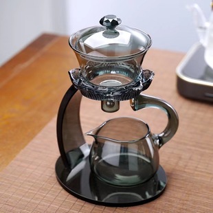 Lotus Automatic Glass Kung Fu Tea Set Teapot Creative Tea Maker Home Simple Lazy Tea Maker Internet Celebrity Set