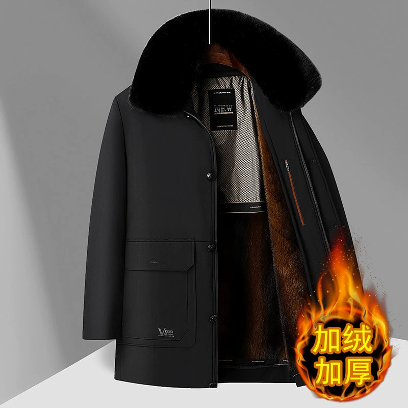 Средние и старые мужские зимние хлопчатобумажные пальто среднего возраста