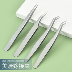 工廠不鏽鋼睫毛夾子海豚夾鑷子彎頭孔雀金羽夾美容工具配套