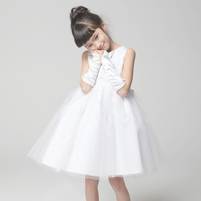 Guantes para niños guantes de etiqueta para niña de flores guantes de rendimiento de banquete de cumpleaños Yi nuofang guantes de vestir de flores para estudiantes