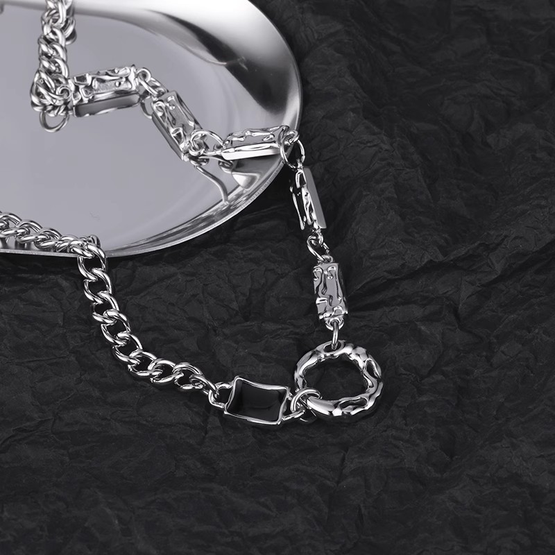Irregular Circular Necklace For Men, Titanium Steel Chain Necklace_voghion.com
