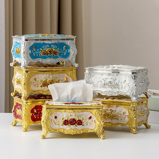 European Style Internet Celebrity Small Tissue Box for Home Living Room, Restaurant and Office Fashionable Rectangular Plastic Tissue Box