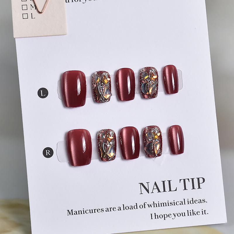 red short nail stickers