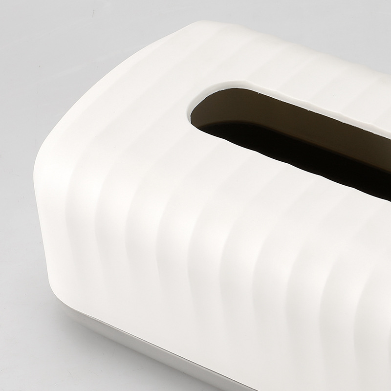 Bombeo simple caja de papel alargada rollo de papel sala de estar escritorio almacenamiento caja de pañuelos hogar Estilo nórdico patrón de onda servilleta caja de papel
