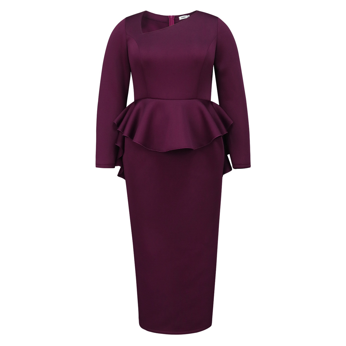 Women's Clothing collar dress ruffled banquet light dress plus size_voghion.com