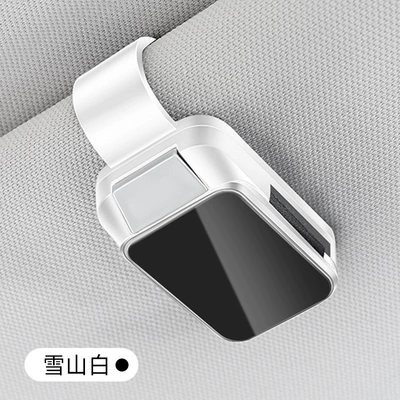 Cross-border 2025 new car glasses clip multifunctional sunglasses card storage clip sun visor creative storage clip (Car Glasses Clip/Bill Clip) - blank-glasses-clip-y001-style-snow-mountain-white