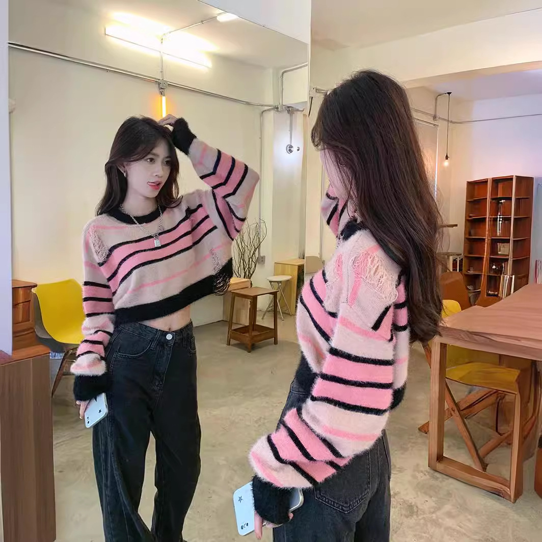 Knitted demi-season fashionable design sweater
