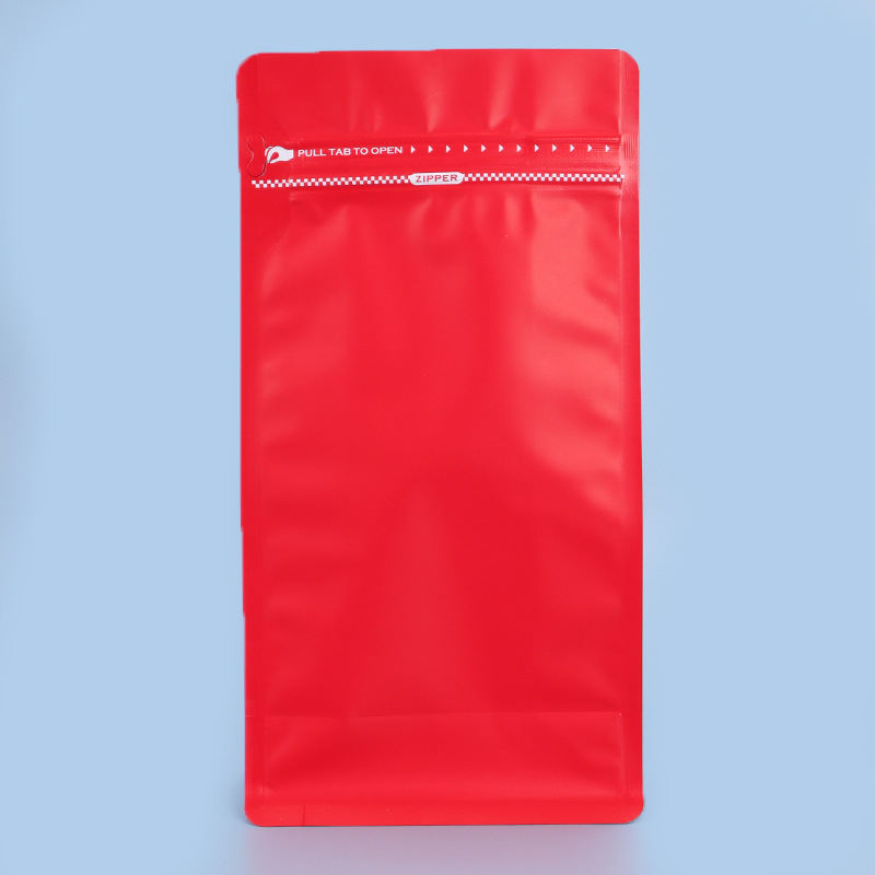 Bolsa de embalaje de granos de café, bolsa de sellado de ocho lados de papel de aluminio, bolsa de té autosuficiente, comida para mascotas, bocadillos de frutas secas, bolsa de color con cremallera