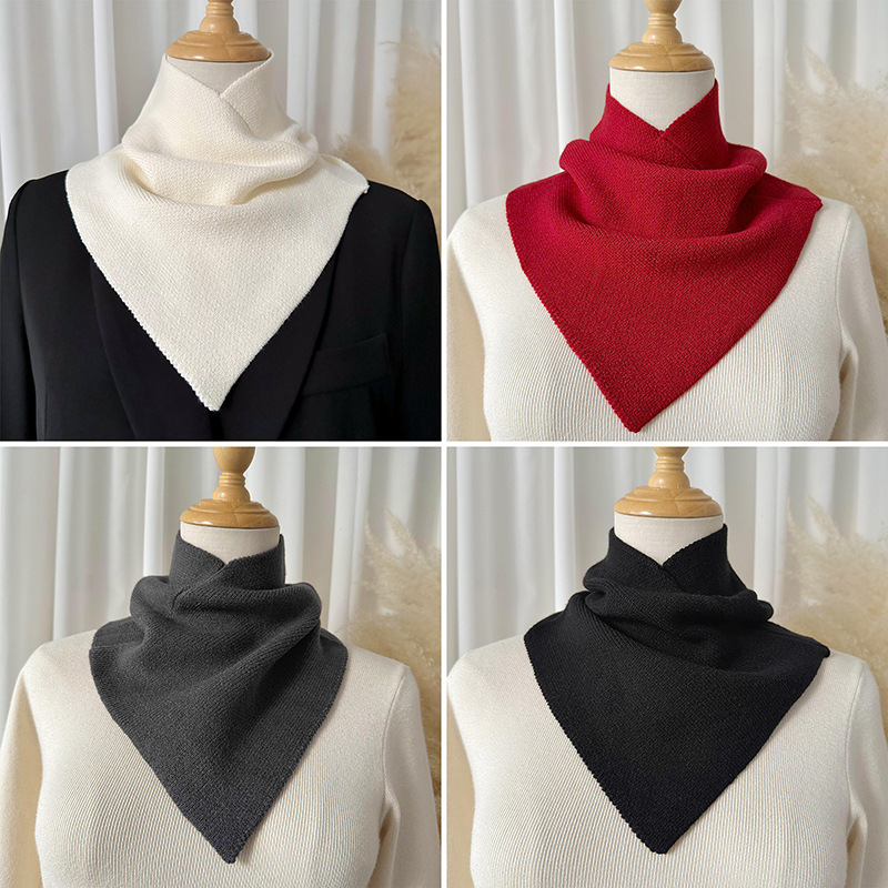 Nueva moda todo partido houndstooth bufanda de punto bufanda de las mujeres otoño y el invierno engrosado cuello cálido protección de cuello de triángulo bufanda