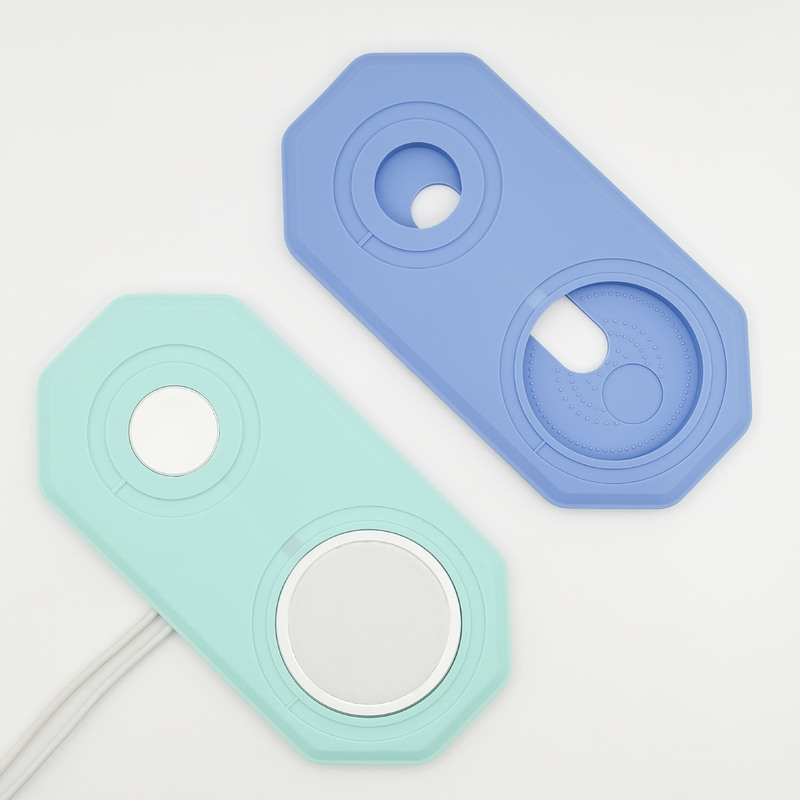 Suitable for Apple MagSafe Wireless Charging Watch Apple Watch Charger 2-in -1 Silicone Charging Base