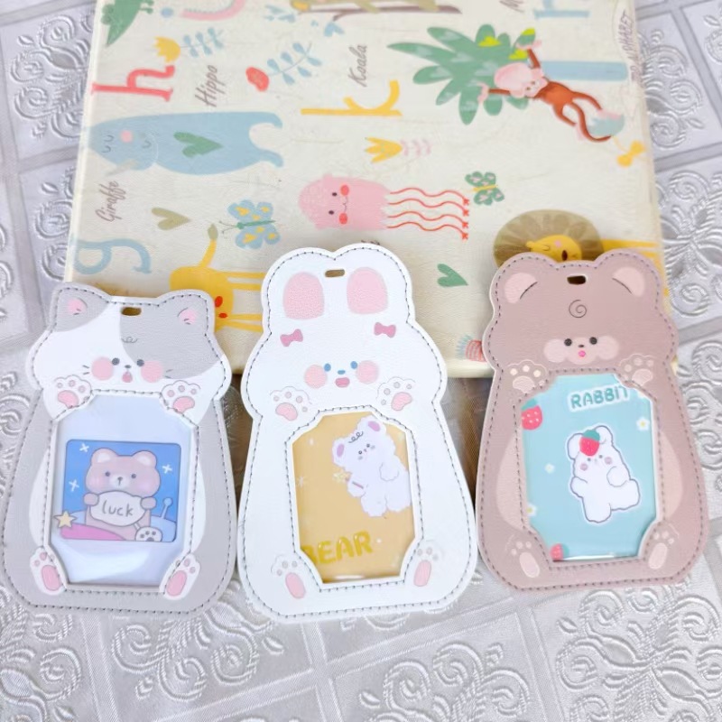 Customized Cute Animal Card Holder for Students, Campus Meal Card, Access Card, Neck Strap Protective Cover