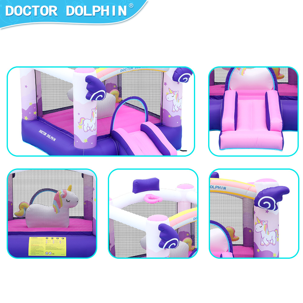 Dr. Pig Child Inflatable Castle Small Home Trampoline Inflatable Slider Jugues Indoor and Outdoor Party Inflatable Castle
