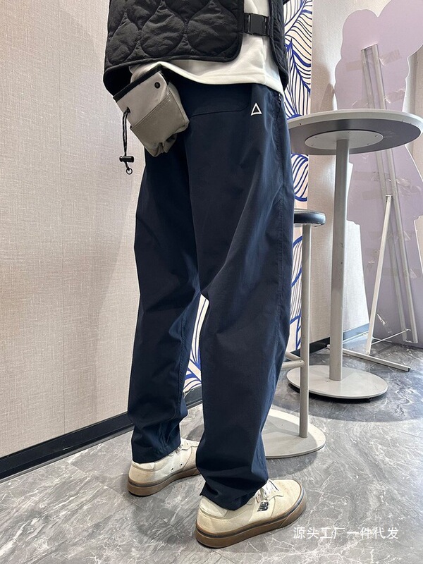Outdoor triangular logo loose tapered casual pants for men, loose straight versatile hiking sports men's long pants for spring and summer Outdoor triangular logo loose tapered casual pants for men, loose straight versatile hiking sports men's long pants for spring and summer