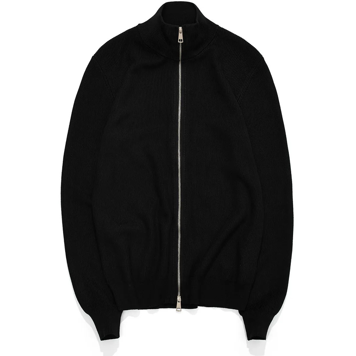 Hombre de cuello alto de doble cabeza cremallera suéter otoño y invierno nuevo estilo de ropa casual de hombre de negocios de color sólido delgado jersey cardigan superior