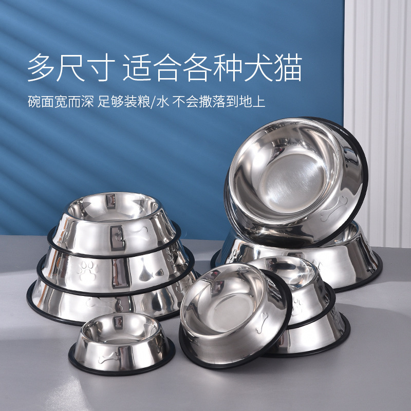 Tazón para mascotas de acero inoxidable antideslizante