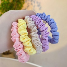 奶油色小肠圈韩版高弹力手工diy简约发饰甜美不伤发布艺新款发圈