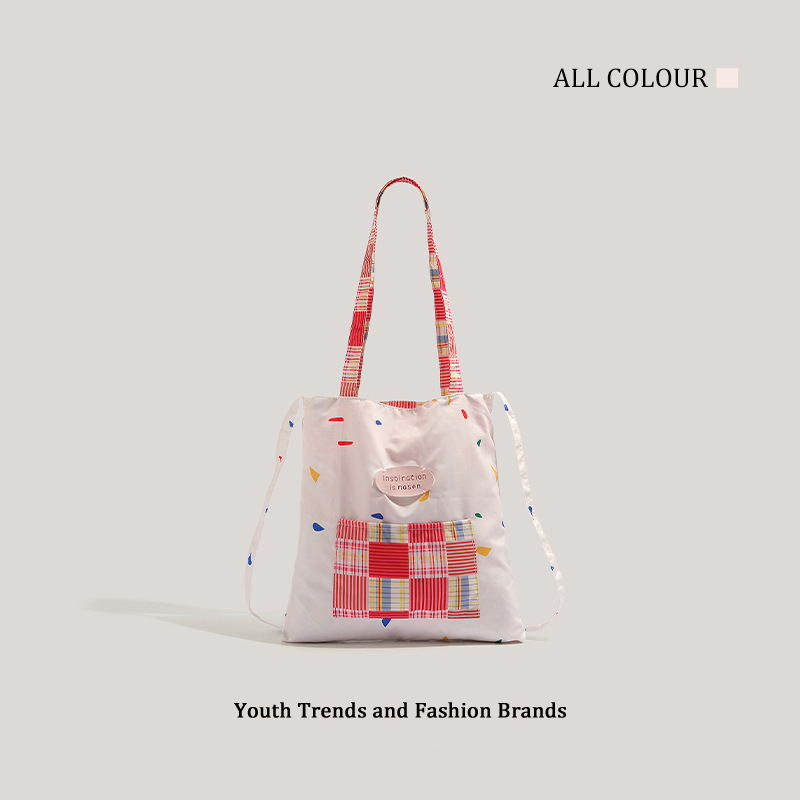 2024 new Korean large-capacity handbag student commuting canvas bag casual shoulder bag wholesale cross-border