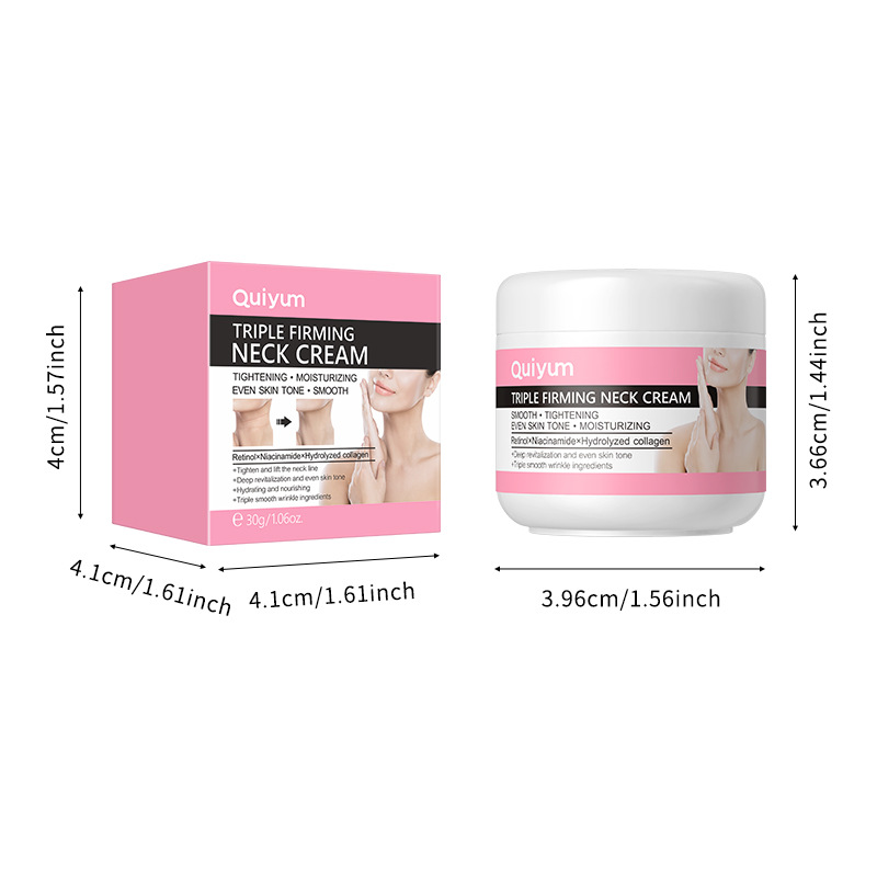 Cross-border QUIYUM Neck Cream 30g for neck care, hydrating, moisturizing and brightening skin tone. Brand manufacturer in stock supply undefined