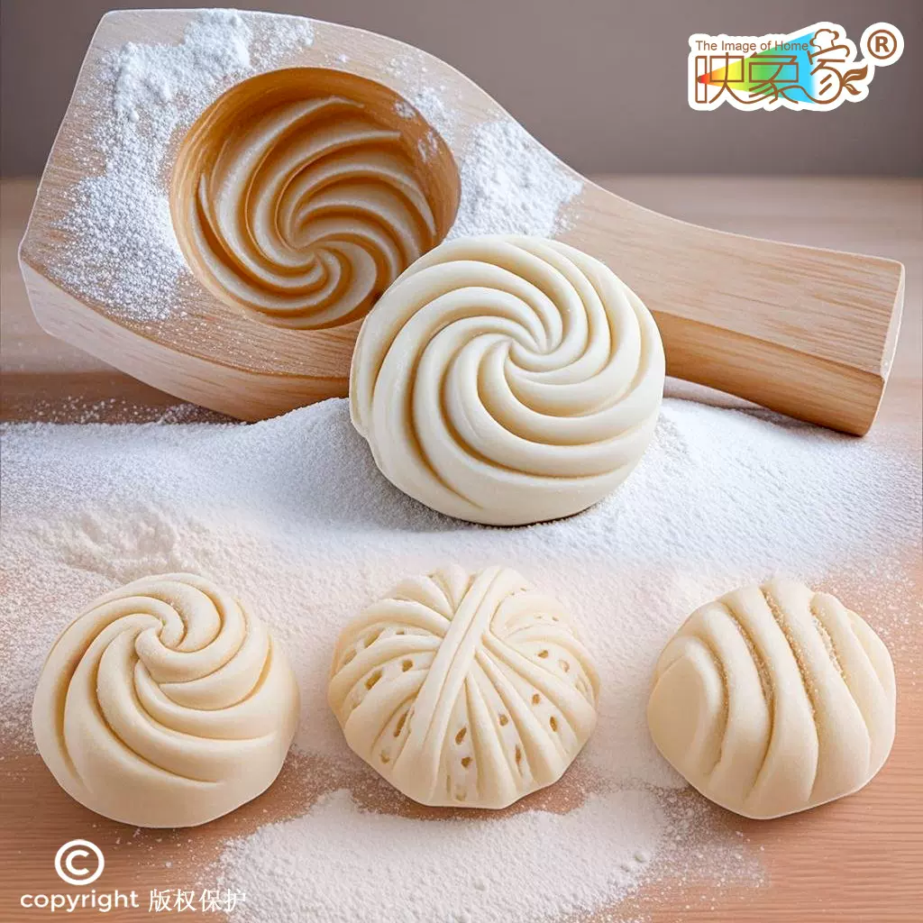 家用厨房手工面点包包子花样馒头模烘焙木质面食花卷核桃月饼模具