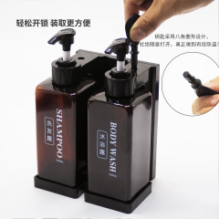 跨境新款酒店皂液器防盗宾馆洗发水沐浴露挂架壁挂式双头皂液器