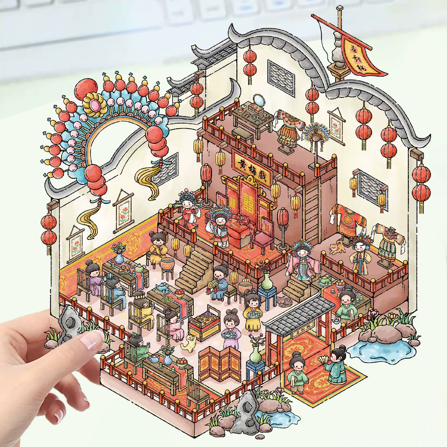 Картонная маленькая наклейка, шалаш, 3D, антистресс, DIY, планировщик