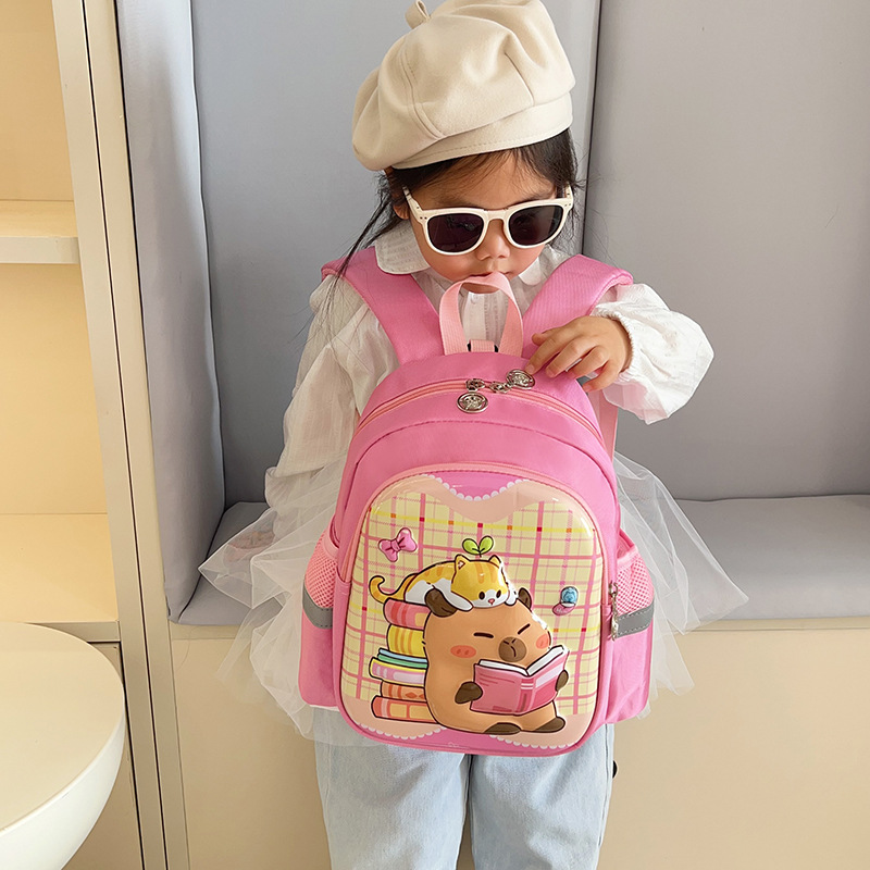 Nuevas mochilas escolares para niños de jardín de infantes, niños, niñas y niñas, clases pequeñas y medianas, bajas de carga ligeras, mochila de dibujos animados para niños, mochila anti-perdida