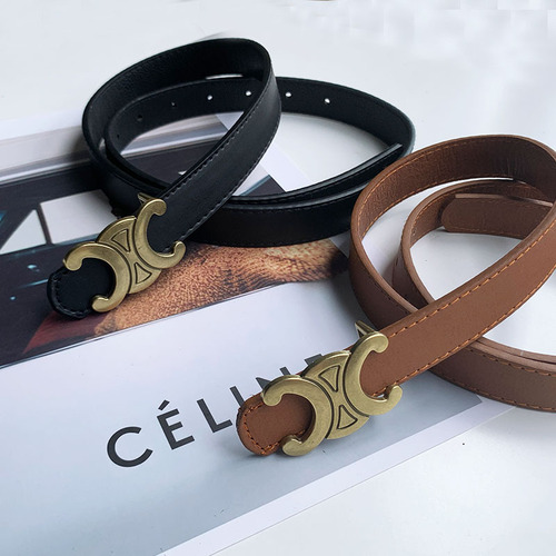 Versatile thin belt for women with ins style decoration, skirt, suit, waist pin buckle, small belt, Korean style jeans belt