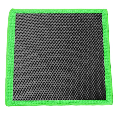 clay towel, mesh car wash — Car cleaning tools - hollowed-out-clay-surface-grid-dot-abrasive-cloth-green