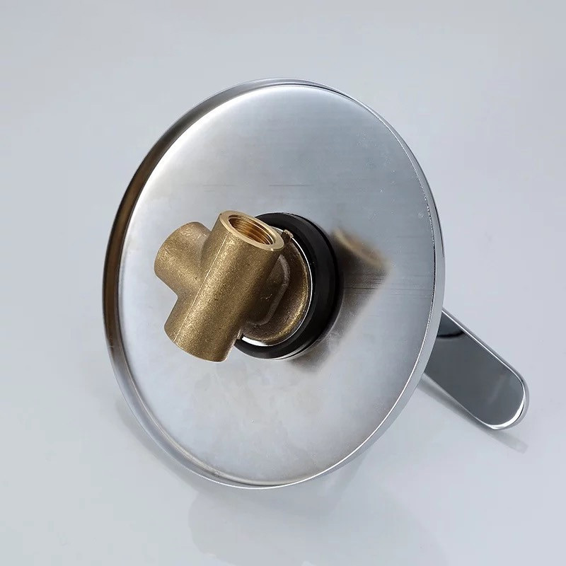 Cobre oculto de tres vías montado en la pared grifo de la ducha incrustado ducha caliente y fría válvula mezcladora Baño proyecto hotelero