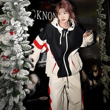 芙沿户外拼色滑雪服套装女2025冬季新款设计感防风单双板情侣雪服