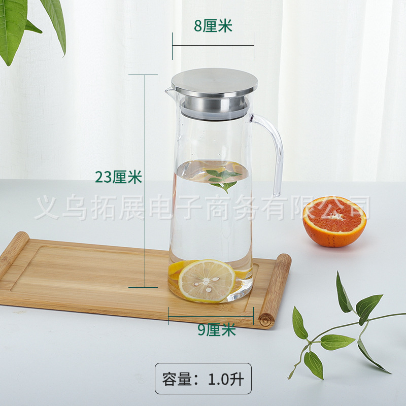 Jarra de acrílico jugo de plástico olla fría Hervidor de agua restaurante bar olla de bebidas resistente a altas temperaturas a prueba de explosiones olla de limón