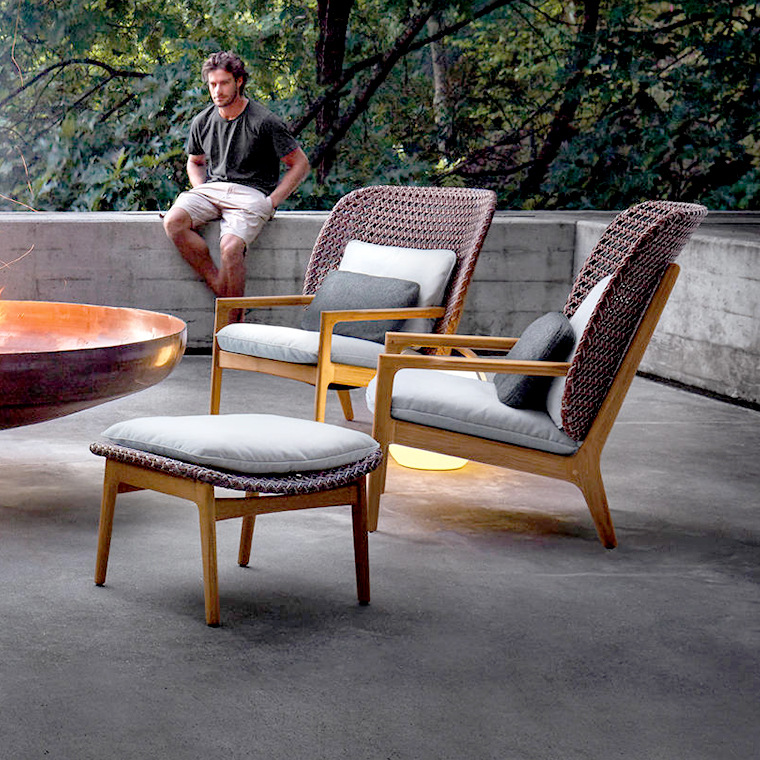 Sofá al aire libre mesa de centro combinación villa patio jardín ocio silla de ratán balcón al aire libre impermeable protector solar muebles de ratán image 4