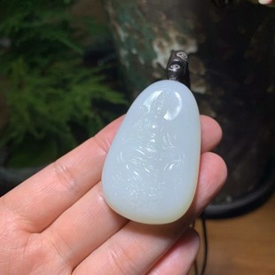 Jin Yu Tang Xinjiang Hetian Jade Shetlet Jade Manjusri Bodhisattva Rabbit's Guardian White Run Fine Oily Full Workmanship