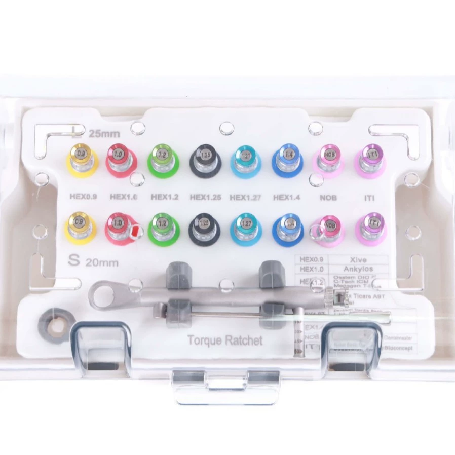Стоматологическое восстановление имплантатов X Ручная инструментальная коробка Стоматологическая инструментальная коробка Ровный гаечный винт