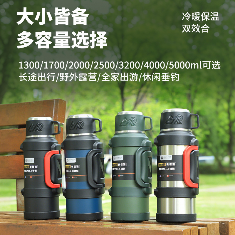 Travel capacious thermos stainless steel for traveling