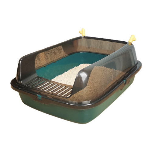 Cross-border cat litter box extra large anti-splashing cat toilet semi-enclosed high fence detachable deer antler cat litter box