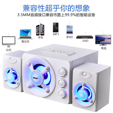 コンピュータ音響デスクトップマルチメディア家庭用bluetooth小型スピーカーノート有線ミニ低音デスクトップスピーカー|undefined