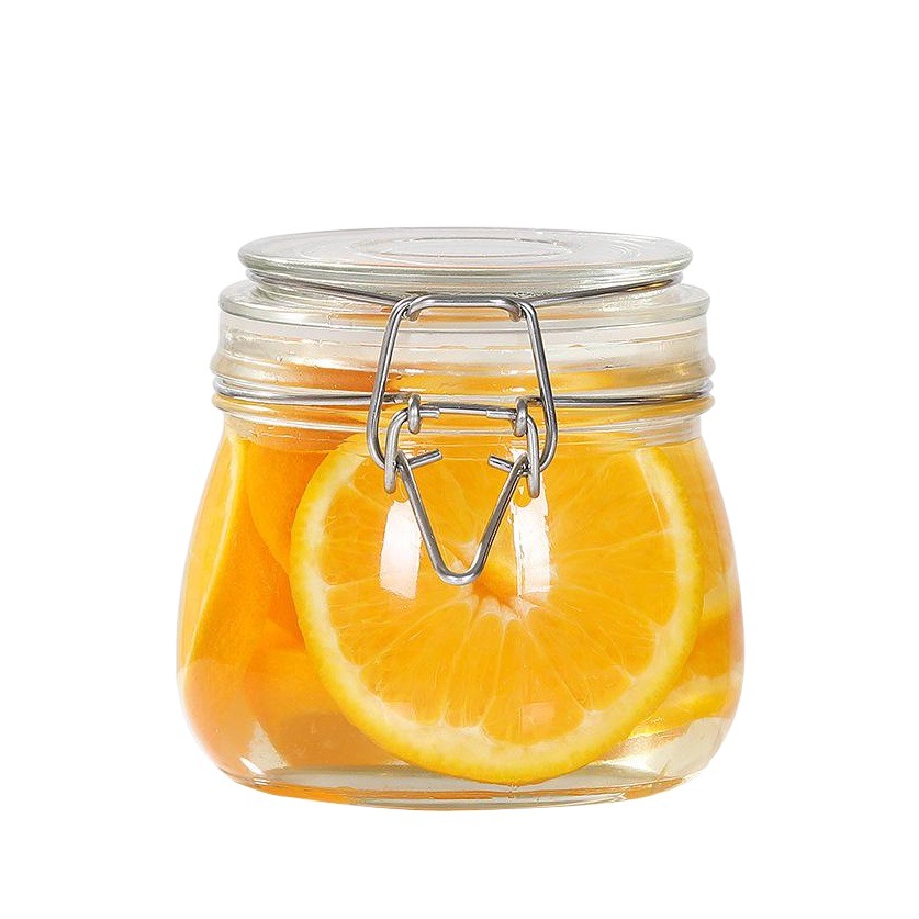 Hebilla de acero inoxidable frasco sellado de vidrio frasco de almacenamiento de frutas secas de grano frasco de almacenamiento de alimentos a prueba de humedad botella de vidrio de miel image 1
