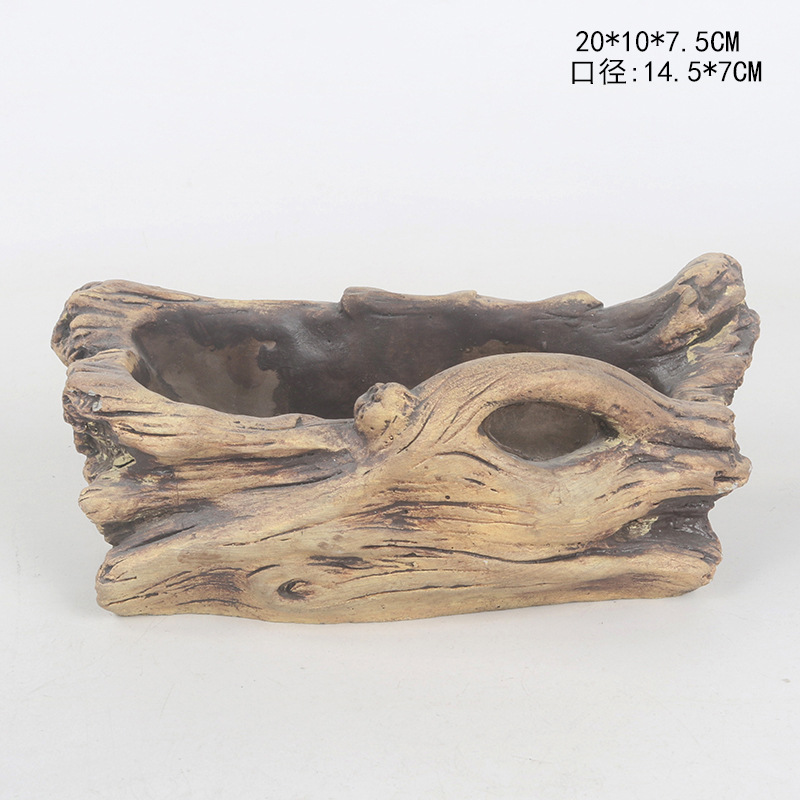 Maceta para Suculentas con Diseño de Raíz de Árbol en Cemento - Para Micro Paisajes, al por Mayor