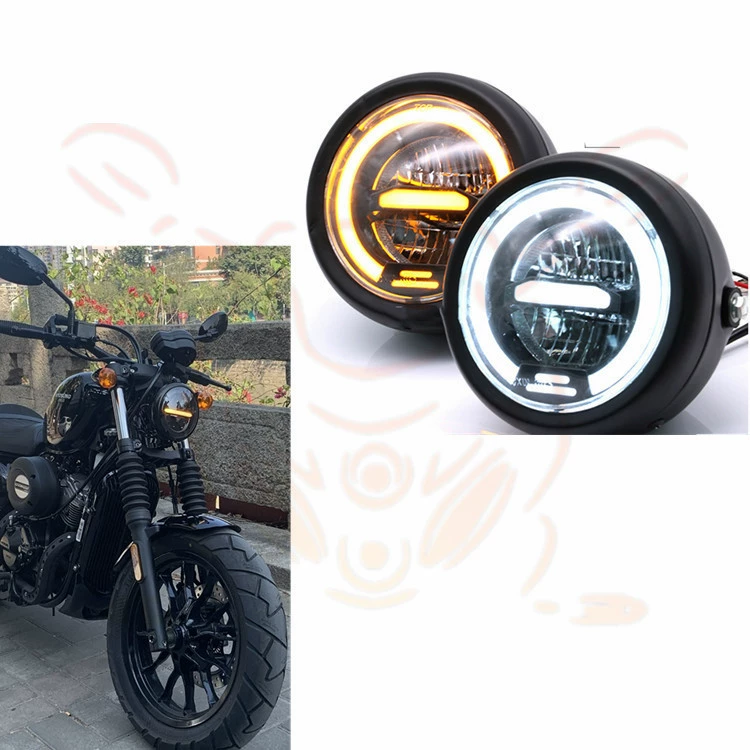 Ретро модифицированная мотоциклетная фара, светодиодная дневная ходовая фара CG Ranger Longjia V Cafe Young Lion, фара