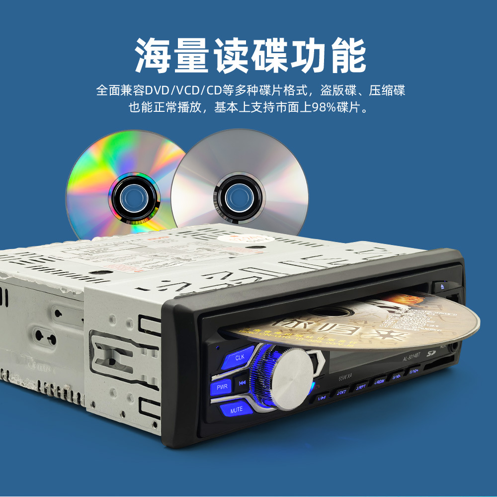 Car Dvd Player, Multifunctional Car Video Player, Car Single-Spindle Cd Player, 24V-12V, Bluetooth Hands-Free Calling