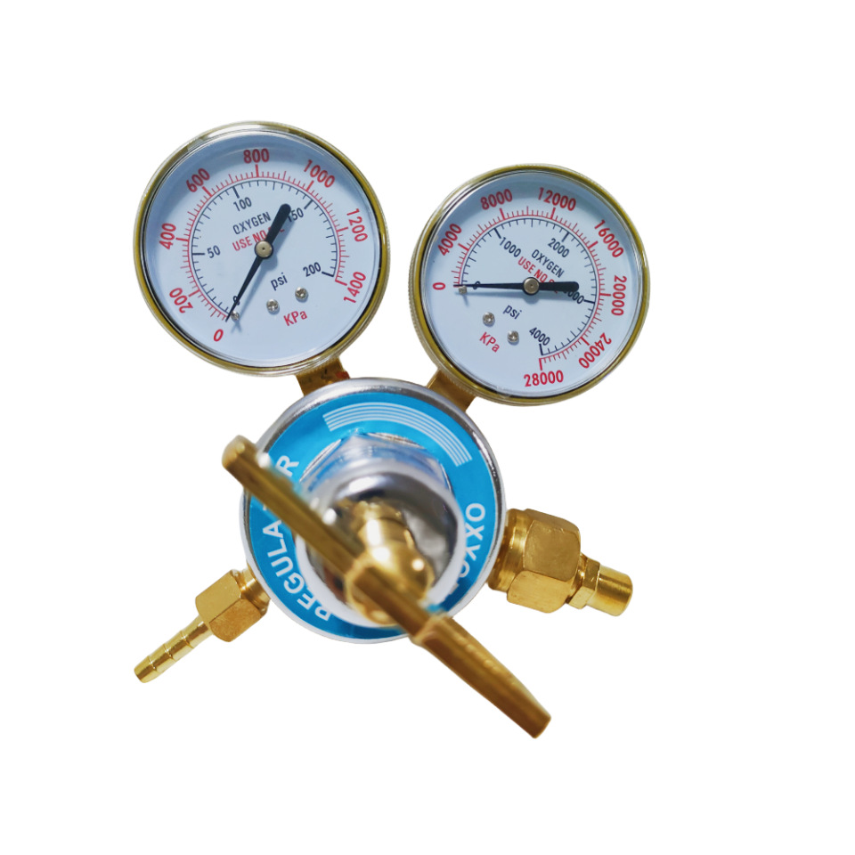 厂家批发跨境外贸全铜美式氧气减压器乙炔70mm铁盖减压阀高压