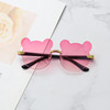 Children's sunglasses, fashionable sun protection cream suitable for men and women, cute glasses, with little bears, UF-protection